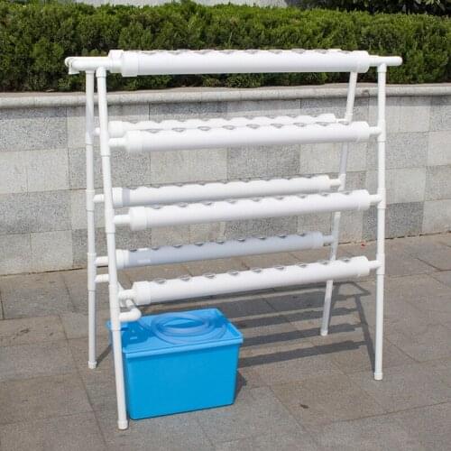 4 Layers 80 Holes Indoor PVC Round Pipe Vertical Hydroponics Growing System Planter