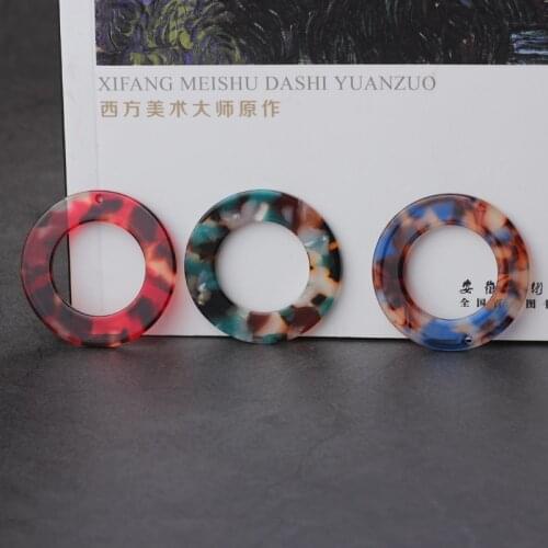 6pcs Vintage Acetic Acid pendants Single Hole Hollow Earrings for Women Girl Simple statement Round Earrings Diy Jewelry Making