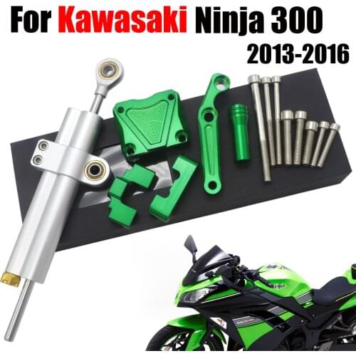 Aluminum Steering Damper Stabilizer Mounting Bracket Adapter Set For Kawasaki Ninja 300 Ninja300 2013 2014 2015 2016