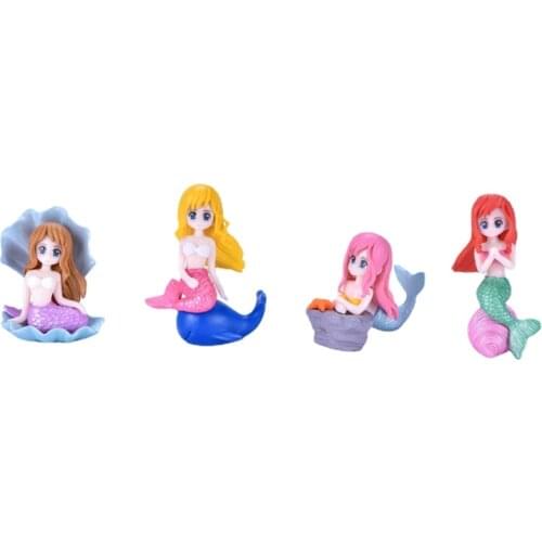 Shell Mermaid Decoration Cartoon Figurine Home Decoration Accessories for Living Room Fairy Garden Miniatures Christmas Gift DIY