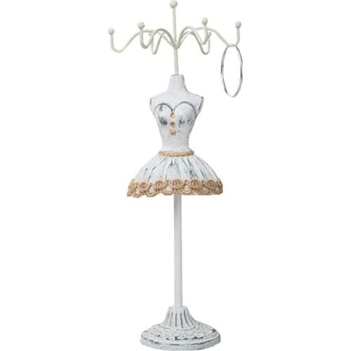 Princess Dress Mannequin Human Body Statue Necklace Earring Holder Detachable Jewelry Holder(Random Style)
