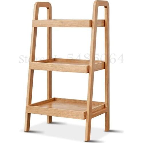 All Solid Wood Sofa Side Nordic Oak Side Cabinet Modern Minimalist Corner Table Living Room Storage Rack