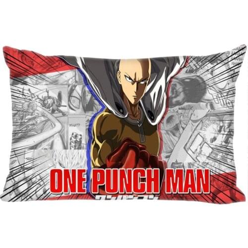 Hot Sale ONE PUNCH MAN Rectangle Pillowcase Custom Home textile Zipper Pillowcase Pillow Cover Size 45*35cm (one side) Print