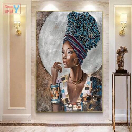 Graffiti Art Posters and Prints African Black Woman Oil Poster Girl Abstract Canvas Painting Wall Art Picture Retro Home Decor