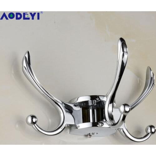 AODEYI Chrome Wall Clothes Rack Cloth Hook Wall Hook Robe Hook For Bathroom Accessory Hanger Single Free Shipping Cute Owl Hooks