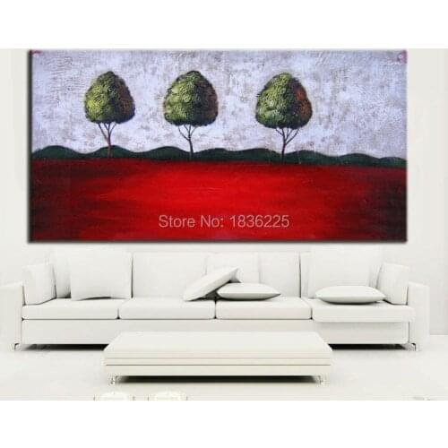 Oil Painting Abstract Landscape On Canvas for Home Decor Hand Painted Tree Scenery Picture For Living Room Art
