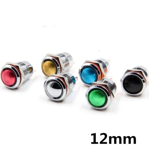 Oxygen Self-locking/Self-reset 12 mm Metal Button Switch Arc Surface Waterproof Reset Start Door Bell Small Round