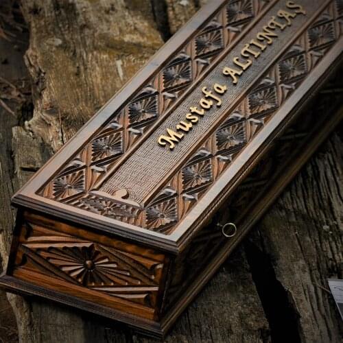 Customizable Sword Box, Handmade patterned sword box, gift box, carved wooden box