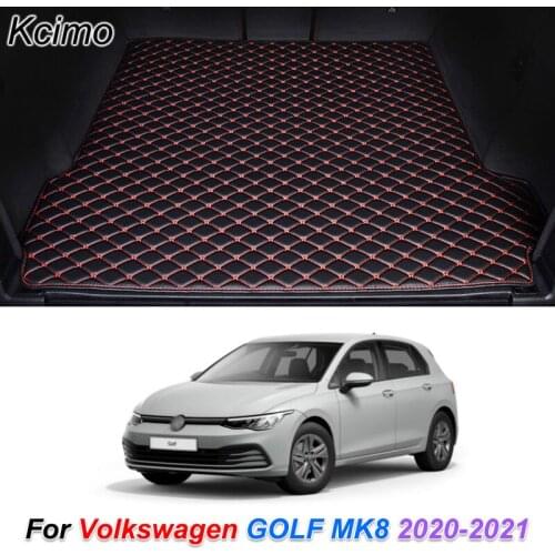 Leather Car Trunk Mat for Volkswagen Golf MK8 2020 2021 Rear Trunk Floor Mat Tray Carpet Cargo Liner Auto Accessories