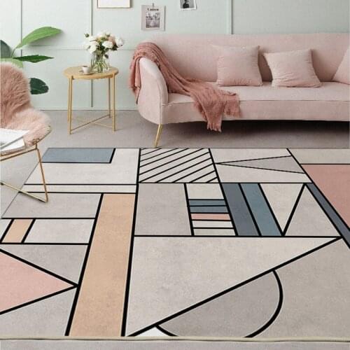 Creative Geometric Patterns Carpets Large Living Room Bedroom Tea Table Nordic Style Area Rugs Home Decor Anti-Skid Floor Mats
