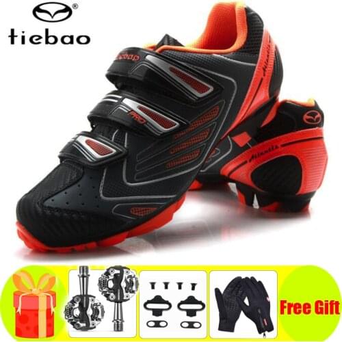 Tiebao Sapatilha Ciclismo Mtb Cycling Shoes Men Breathable Self-locking Mountain Bike Spd Pedals Athletic Sneakers Women