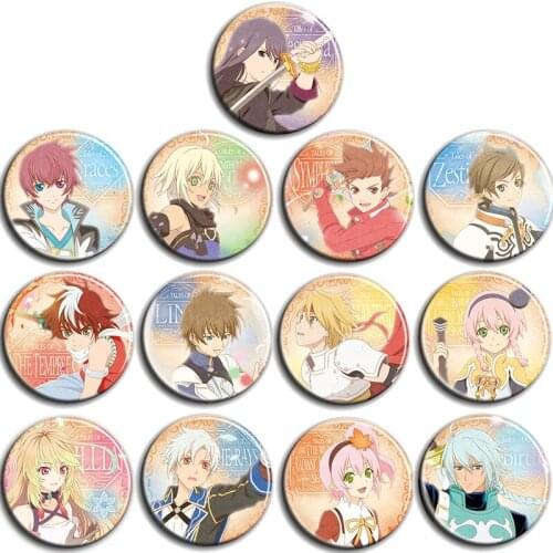 58MM Anime ANIMATION fate/stay Tales of Series Badge Iron Metal Brooch Round Button Pins Icons