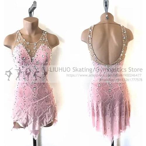 LIUHUO Figure Skating Dress Womens Girls Ice Skating Performance Rhythmic Gymnastics Competition Dance Leotard Artistic Costume