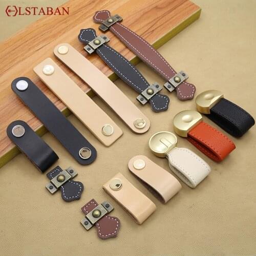 Drawer Cupboard Door Handle Leather Luggage Handle Brown Black Leather Handle Leather Clothes Cabinet Wine Cabinet Handle