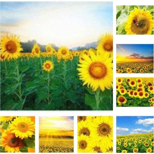 DIY 5D Diamond Painting Sunflower Full Round Acrylic Mosaic Landscape 2021 Home Decor Gift Diamond Embroidery Picture Rhinestone