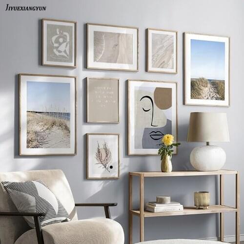 Character abstraction Beach Seaside Picture Nature Scenery Poster Nordic Decoration Landscape Print Wall Art Canvas Painting