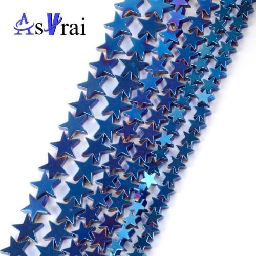 Natural Stone Blue Hematite Pentagram Beads For Jewelry Making 6/8/10mm Space Loose Beads Diy Bracelets Necklace Jewellery 15