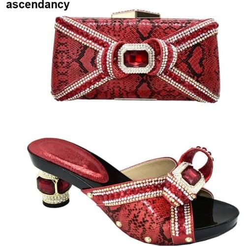 Latest Design African Shoes and Matching Bags Italian Match Women High Heels Women Italian African Party Pumps Shoes and Bag
