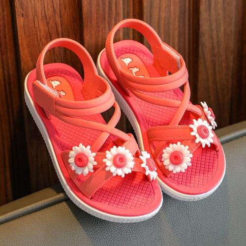 Newest Summer Kids Shoes 2021 Fashion Leathers Sweet Children Sandals For Girls Toddler Baby Breathable red Shoes