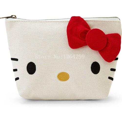 New Fashion KT Girls Kids Small Canvas Cosmetic Bags Cases For Children