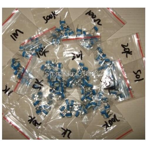 Trimming Potentiometer RM-065 top adjustment 100ohm-1Mohm RM065 WH06-2 13Type*10pcs=130pcs