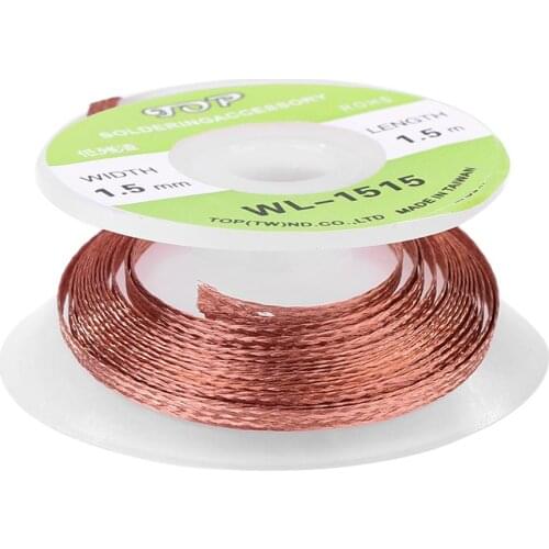 1.5m Desoldering Braid Welding Solder Remover BGA Wick Wire Lead Cord Flux ABS Copper Desoldering Braid For Removing Excess Sold