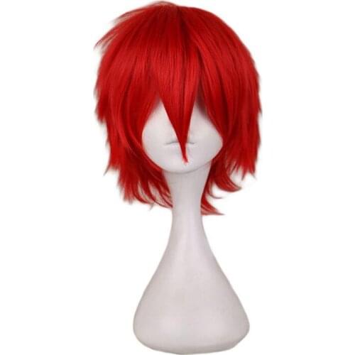 Red Short Wig Cosplay Kuroko no Basuke RAKUZAN Akashi Seijuro Costume Kurokos Basketball Heat Resistant Synthetic Hair Men Wigs