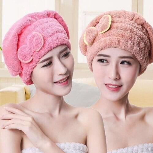 2021 Microfiber Hair Towel Turban Towel Quickly Hair Drying Towel Women Girls Ladies Absorbent Shower Cap