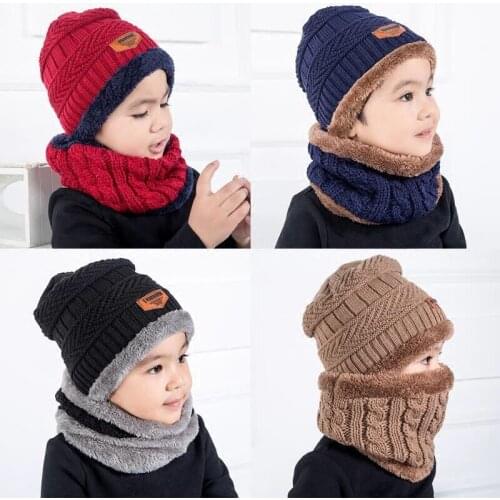 Warm Soft Children Functional Knitting Hat Ears protection Girls Boys thick winter autumn Headwear neckwear Top Selling Hats