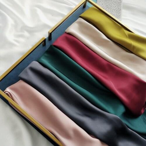 Solid Colors Neckerchief Hair Scarf Women Silk Satin Headband Scarves Female 70cm Square Shawls Headscarf for Ladies