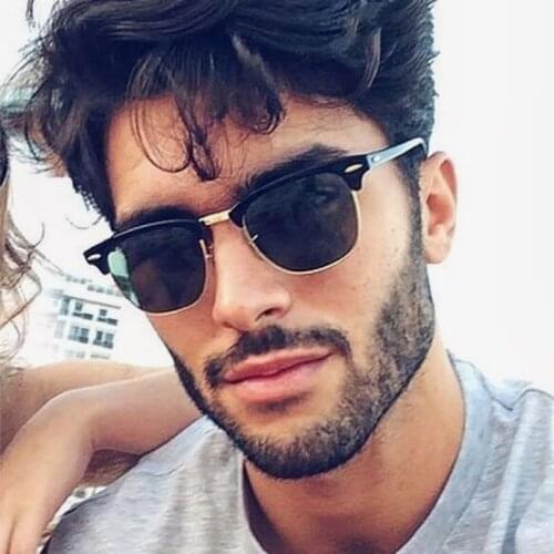 Classic Semi-Rimless Sunglasses Mens Women 2021 Square Polarized Sun glasses Men Oculos De Sol Gafas UV400 Retro Eyewear