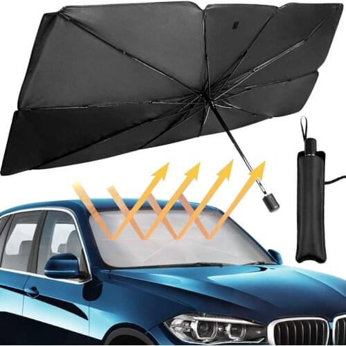 125cm 145cm Foldable Car Windshield Sun Shade Umbrella Car UV Cover Sunshade Heat Insulation Front Window Interior Protection