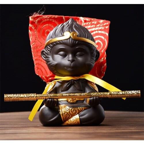 Monkey King Decoration Fish Tank Landscape Small Monkey Purple Sand Tea Pet Boutique Tea Table Accessories