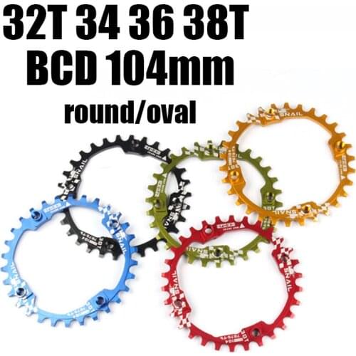 Bicycle Chain wheel Narrow Wide Ultralight 104mm BCD 30T 32T 34T 36T 38T A7075 Alloy Mountain Bike MTB Bike Crankset Chain ring