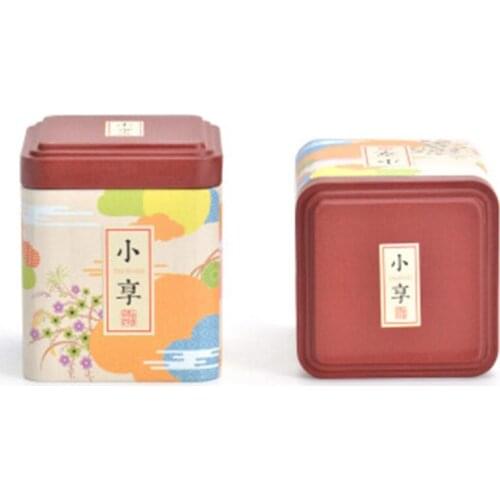 Xin Jia Yi Packaging China Style Square Tin Box Plant Pattern Portable Cookie Candy Box Good Sealing Kitchen Canisters Tin Box