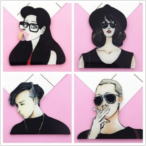 1 PC Cartoon Korean fashion men and women pin Badge Acrylic Badges for Clothes Icons on The Backpack Decoration