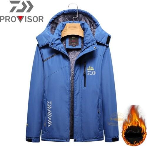 2020 DAIWA Fishing Clothes Mens Winter Warm Jacket Outdoor Rock Climbing Ski Waterproof Fishing Jacket Fleece Fishing Jacket