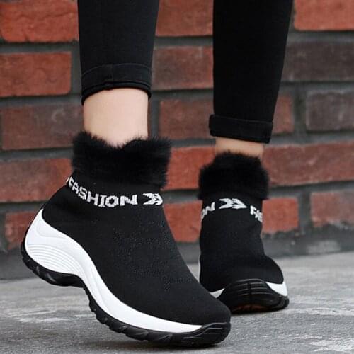 2020 Winter Boots Women Ankle Boots Warm Sneakers Slip On Ladies Shoes Women Short Snow Boots Zapatillas Mujer Lady Casual Shoes