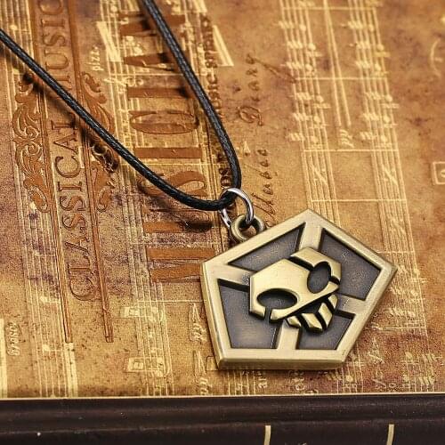 2021 Anime Cosplay Black Rope Chain Chocker Bleach Kurosaki Ichigo Necklace Mask Logo Pendant Men Women Metal Pendientes Gifts