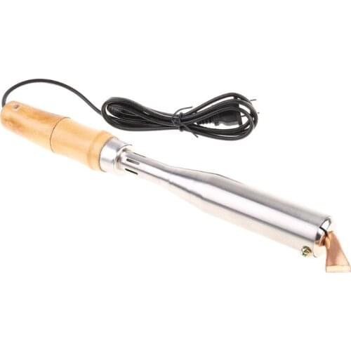 220V Heavy Duty Electric Soldering Iron 75W 100W 150W 200W High Power Soldering Iron Chisel Tip Wood Handle