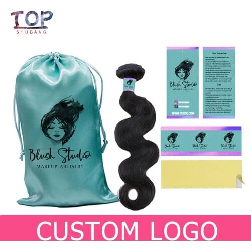 450PCS Custom Logo Virgin Hair Bundle Packaging Satin Bags And Hang Tag,Human Hair Extensions Packing Bags,Labels Tags