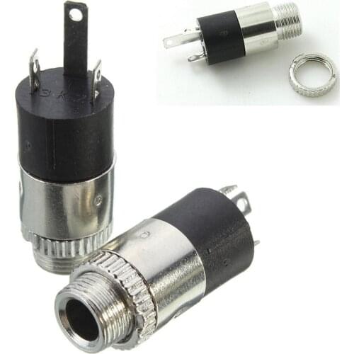 50Pcs 3.5mm PJ392 Stereo Headphone Connector Adapter Power Plug Audio Video Jack Socket Plug with Nut