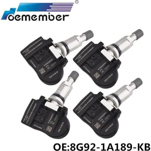 8G92-1A189-KB TPMS Car Tire Pressure Sensor 4PCS 433MHz Monitoring Alarm System Sensor for Ford Galaxy S-Max Mondeo 8G921A189KB