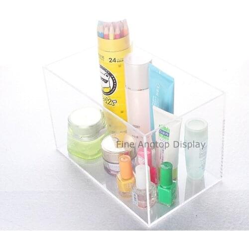Acrylic 5 Sided Jewelry Makeup Display Box Without Lid