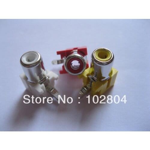 AV-8.4-5 AV Pin Jack 3 Color RCA Female Audio Video AV Socket Connector 240 pcs per Lot