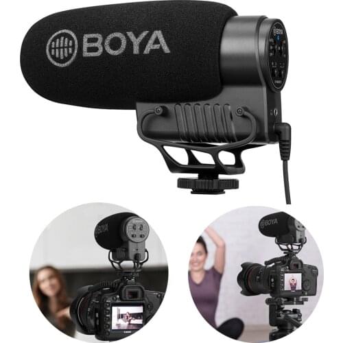 BOYA BY-BM3051S condenser shotgun microphone Stereo/Mono switchable for DSLRs, compact camcorders, audio recorders