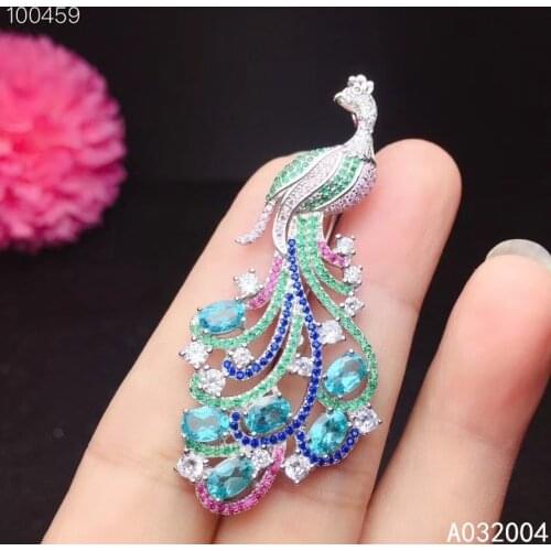 KJJEAXCMY Fine Jewelry 925 Sterling Silver inlaid Natural Apatite Female Pendant Necklace luxury Support test two wear