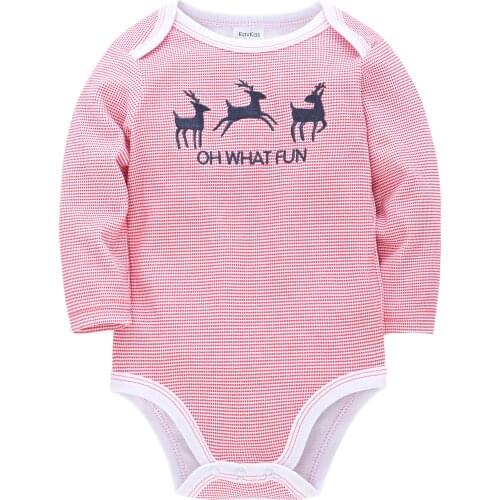 Kavkas Baby Girls Clothes Elk Full Printing Red Dot Spring And Autumn 100%Cotton Rompers песочник для девочек