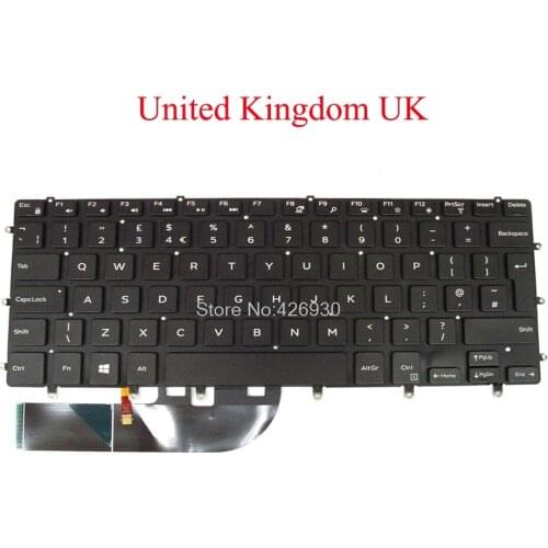 Laptop UK Keyboard For DELL For XPS 15 9550 9560 For Precision 5510 5520 0VC22N VC22N United Kingdom black with backlit new
