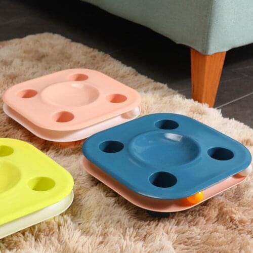 2-in-1 Pet Feeder Bowl Kitten Track Toys Dog Cat Food Bowls Cat Interactive Training Toy Amusement Food Basin Puppy Self Playing